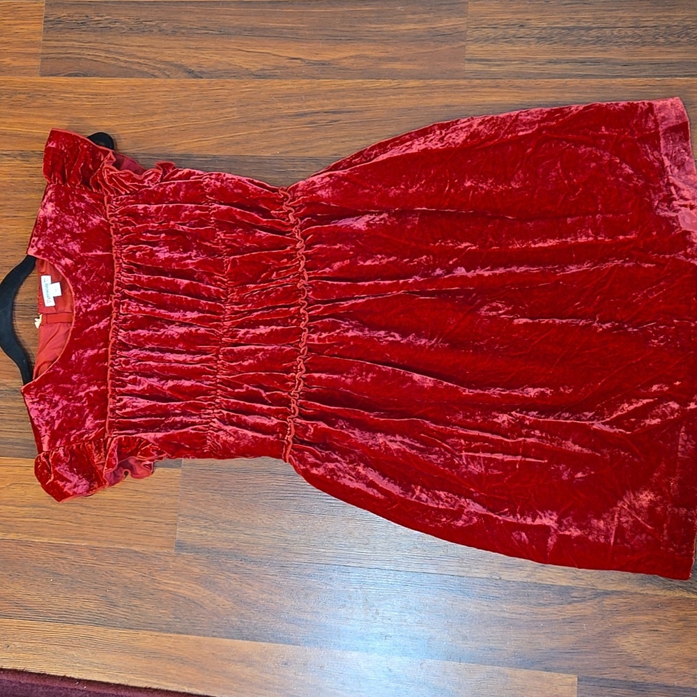 Crewcuts Ruby Red Velvet Dress | Girls Size 12 | EUC